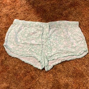 Old Navy Women’s Aqua Tropical Lounge Wear Drawstring Ruffled Shorts Size XL